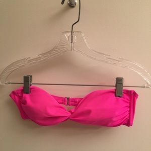 hot pink bandeau bikini top